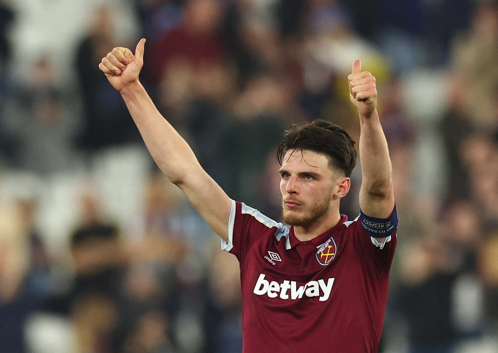 West Ham United's Declan Rice reacts after the match