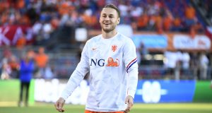 Netherlands' Teun Koopmeiners during the warm up