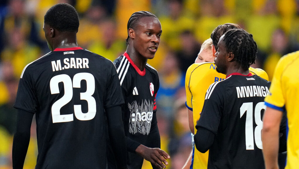 RC Strasbourg's Emanuel Emegha. (Liselotte Sabroe/NTB)