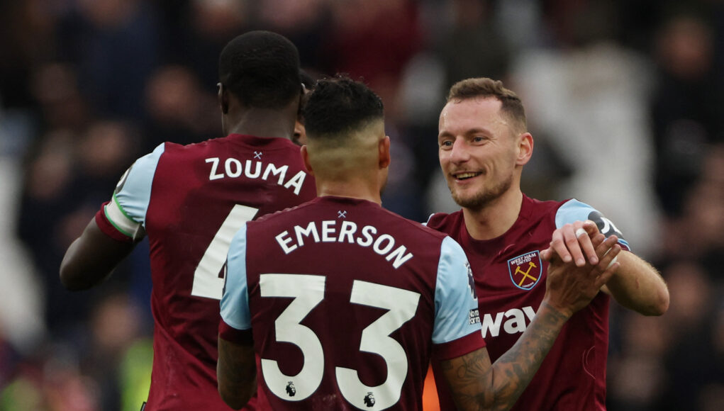 Vladimir Coufal, Emerson Palmieri and Kurt Zouma. (REUTERS/Hannah Mckay)