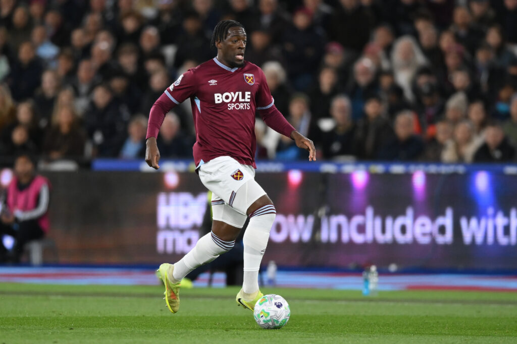 Axel Disasi playing for West Ham
