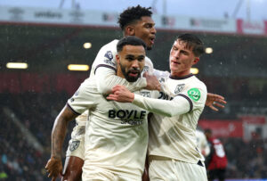 West Ham celebrate goal v Bournemouth
