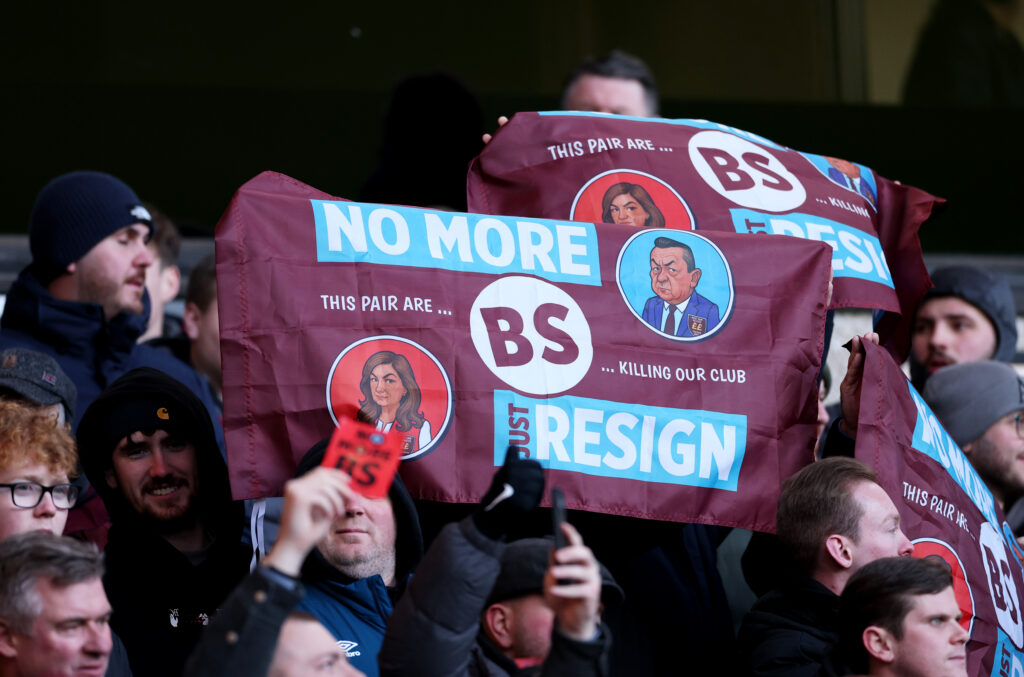 West Ham fans protest against David Sullivan