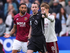 Callum Wilson questions referee Chris Kavanagh